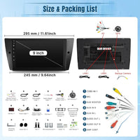 9 Inch Wireless Car Stereo for BMW 3 Series 328i 335i 325i 2005-2011 HD Touchscreen Car Radio with Backup Camera GPS WIFI 2G+32G