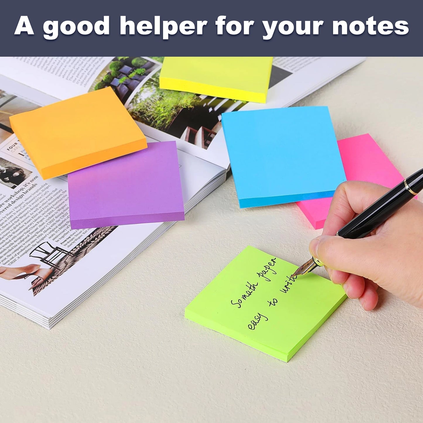 400 Sheets 3x3 Sticky Notes, 8 Color Sticky Notes, Cute Sticky Notes, Removable Self-Stick Notes For Office, School, Home, Noteb