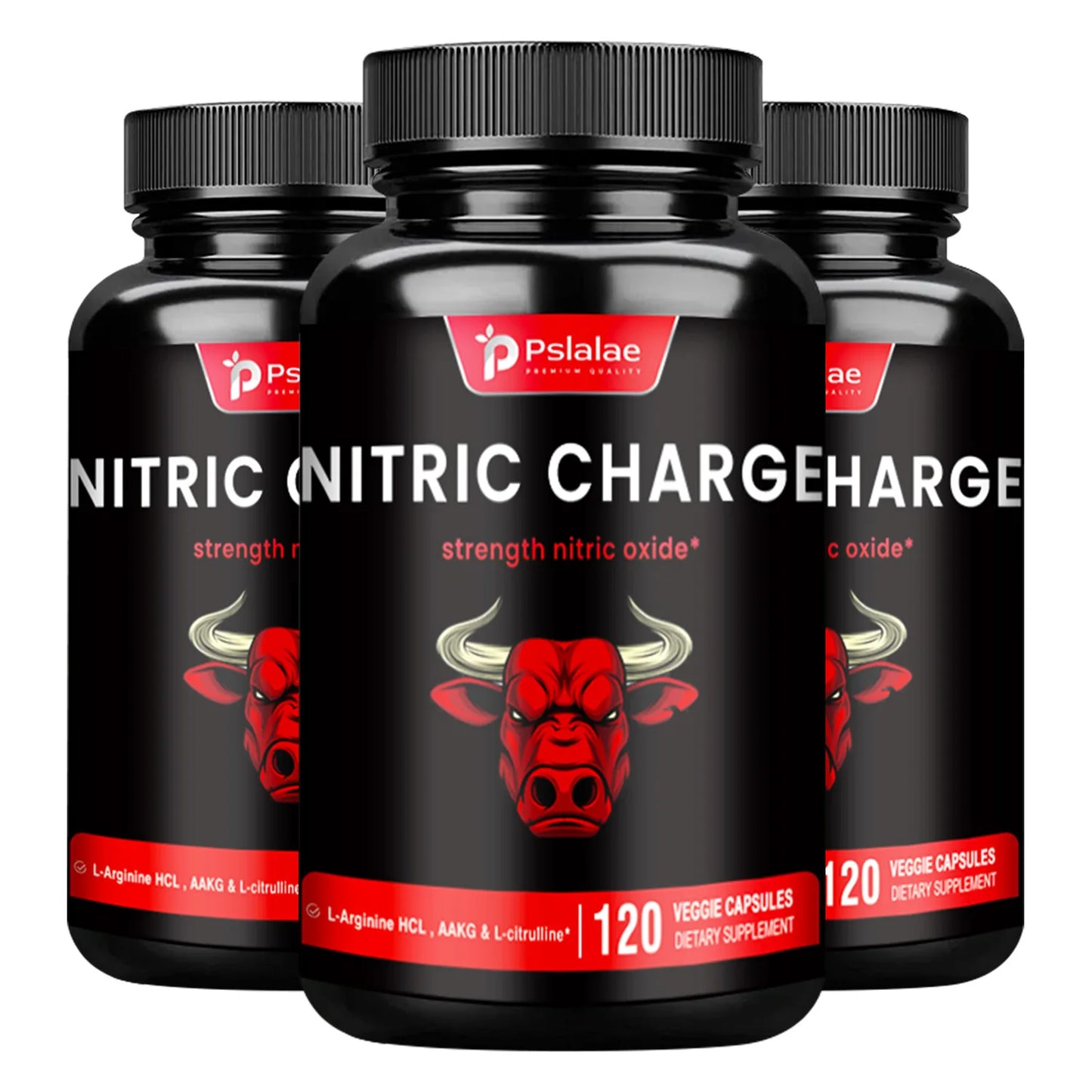 Nitric Charge - Enhances Energy, Blood Circulation and Endurance, Increases Explosive Power - 120 Capsules