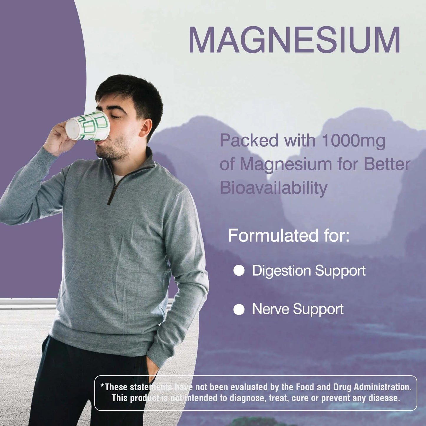 Magnesium Citrate - Supplement for Stress, Relaxation, Bone, Sleep, Heart Health, Nerve, Muscle & Metabolism - 120 Capsules