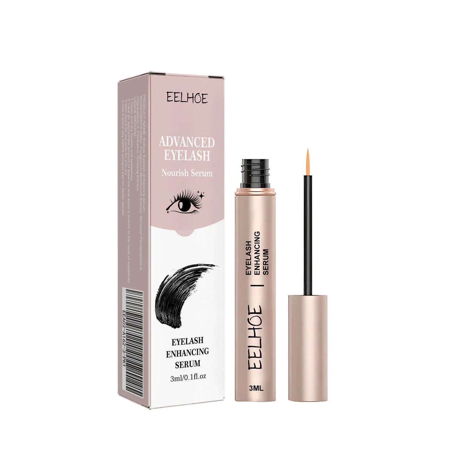 Eelhoe 3ml Eyelash Growth Serum Strengthen Eye Lash Curl Lengthening Makeup Enhancer Lash Eyebrow Fuller Thicken Eyelash Serum