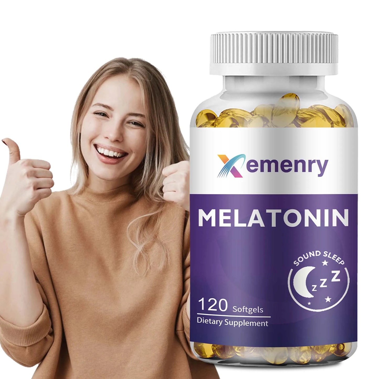 Melatonin - Helps You Fall Asleep Quickly, Improves Sleep Quality, and Relieves Insomnia - 120 Capsules
