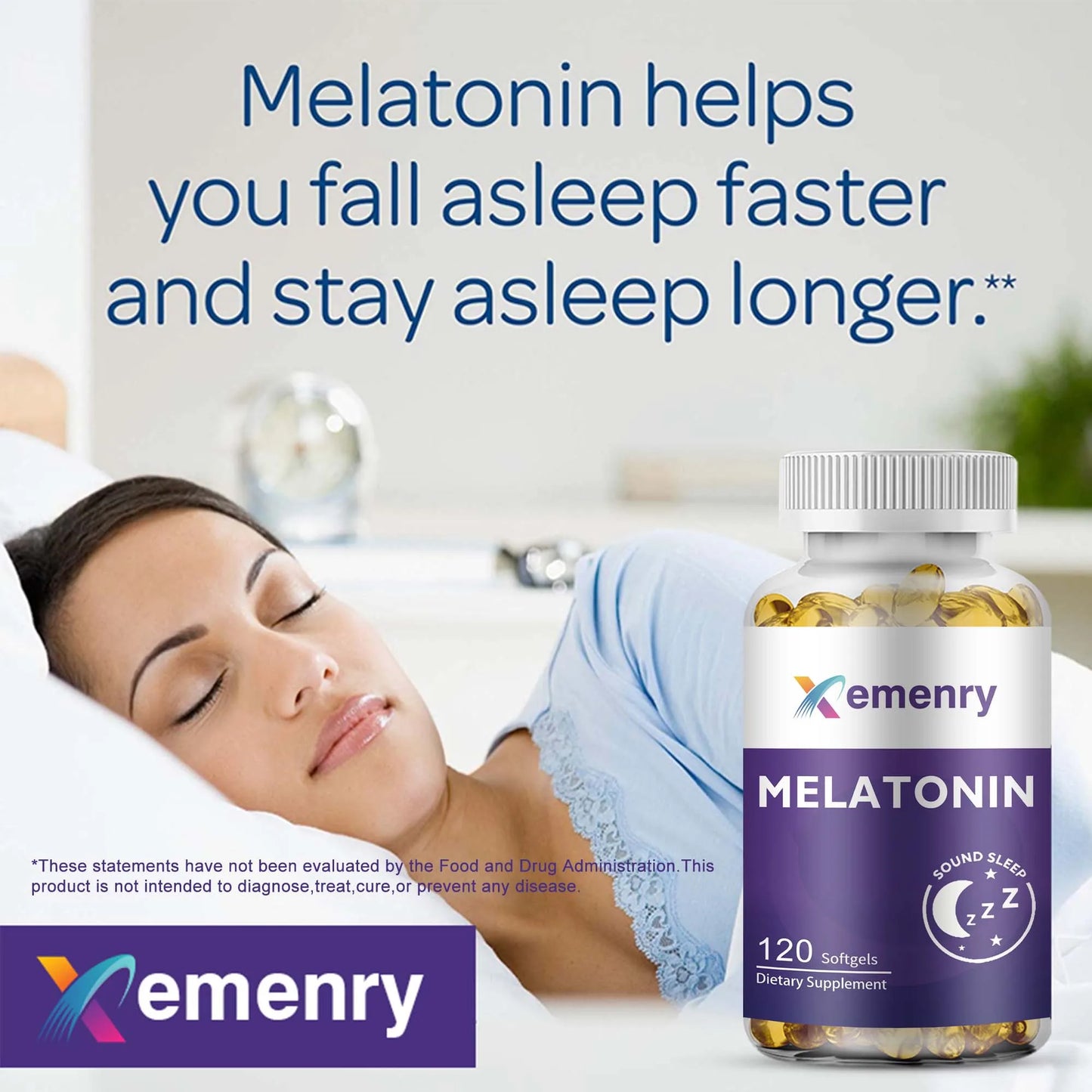 Melatonin - Helps You Fall Asleep Quickly, Improves Sleep Quality, and Relieves Insomnia - 120 Capsules