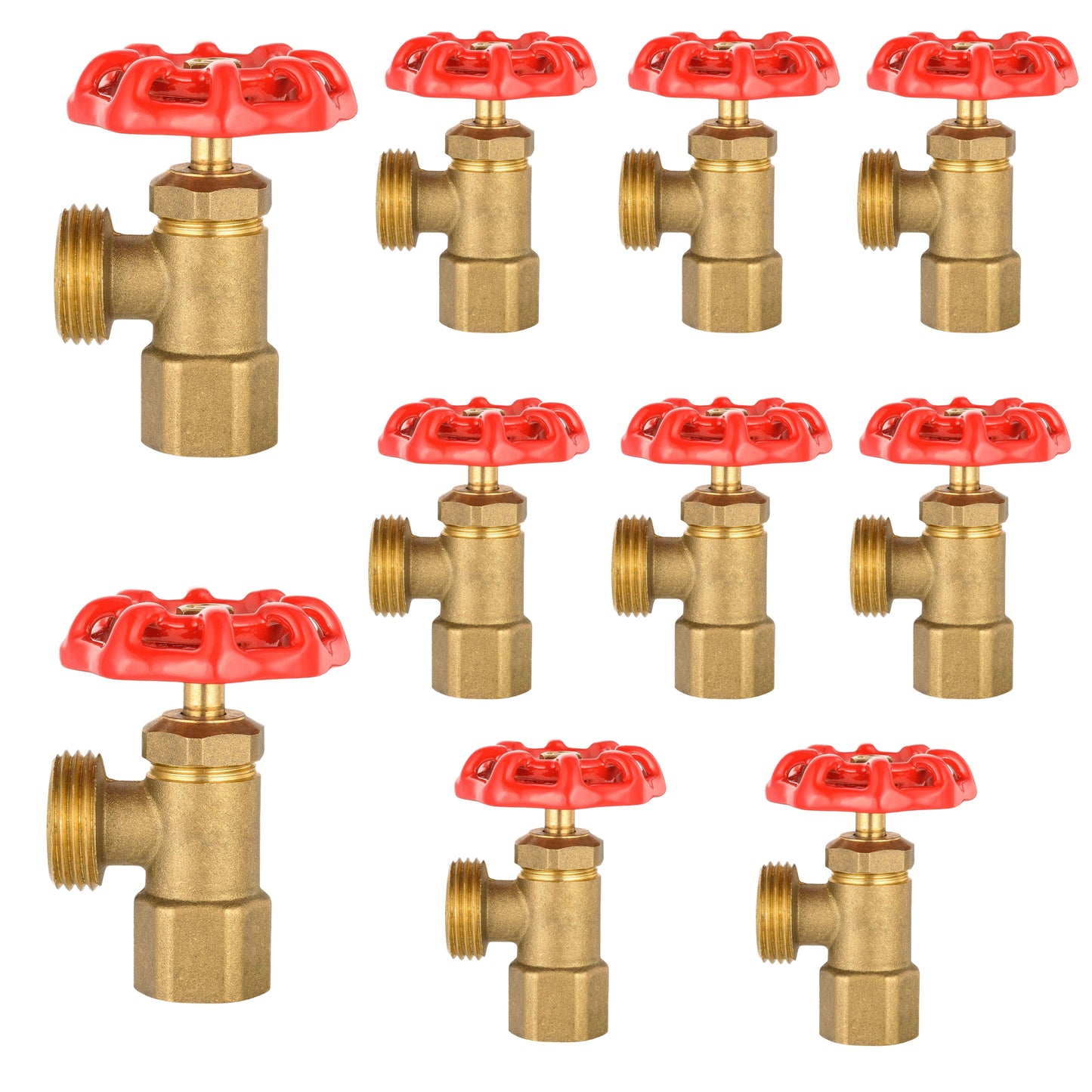 10 Pcs 1/2" FIP x 3/4" MHT Boiler Drain Valve, Multi-Turn