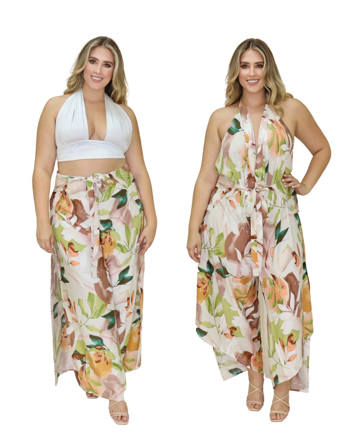 Baliawear Baliawear Pant to Jumpsuit - Peach Floral