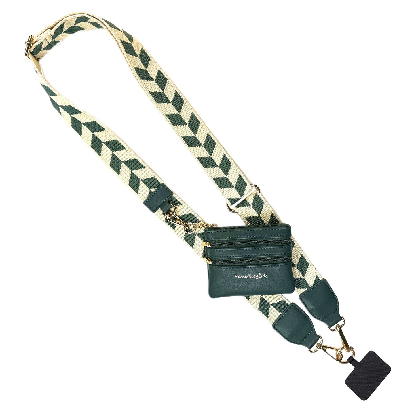 SaveTheGirls SaveTheGirls Clip & Go Strap w/Zippered Pouch Chevron