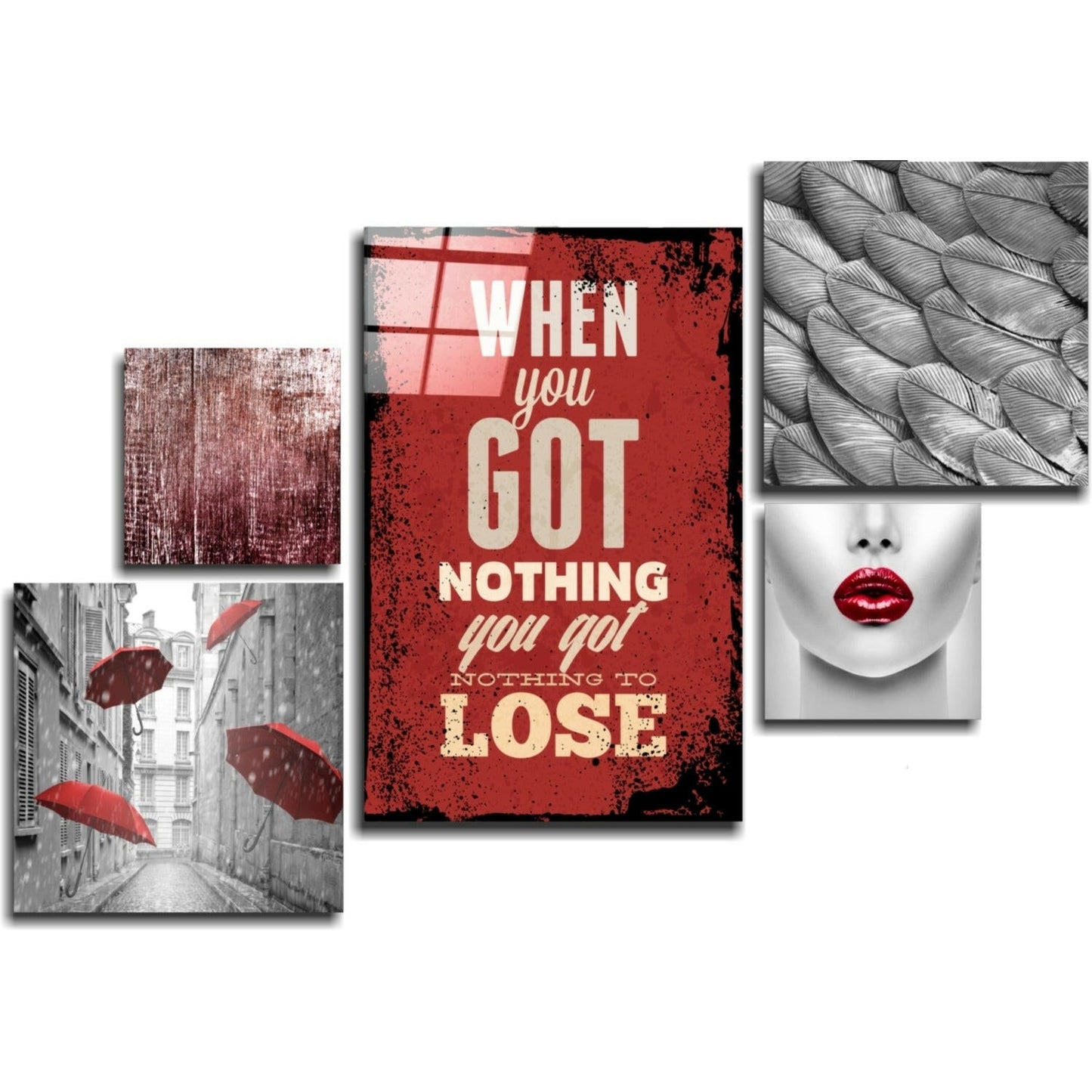 Insigneart USA Insigneart USA Nothing To Lose Combined Glass Wall Art
