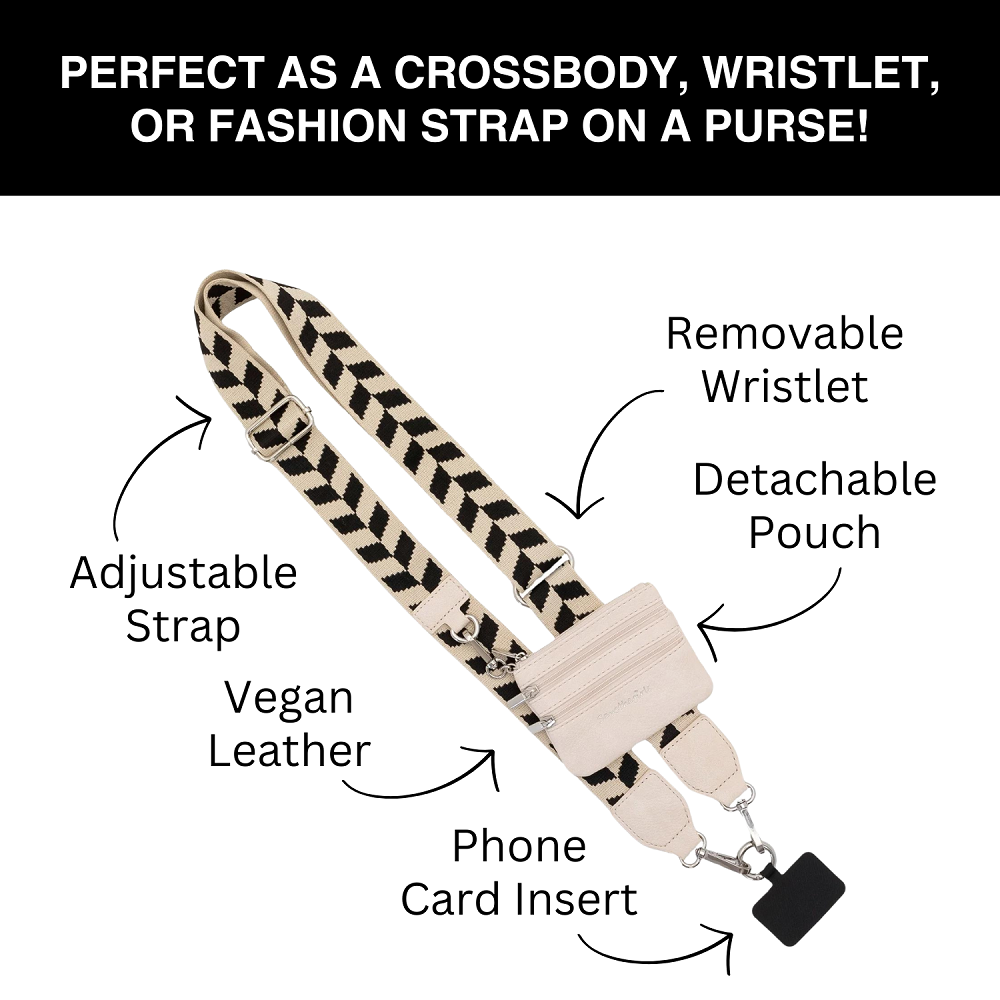 SaveTheGirls SaveTheGirls Clip & Go Strap w/Zippered Pouch Chevron