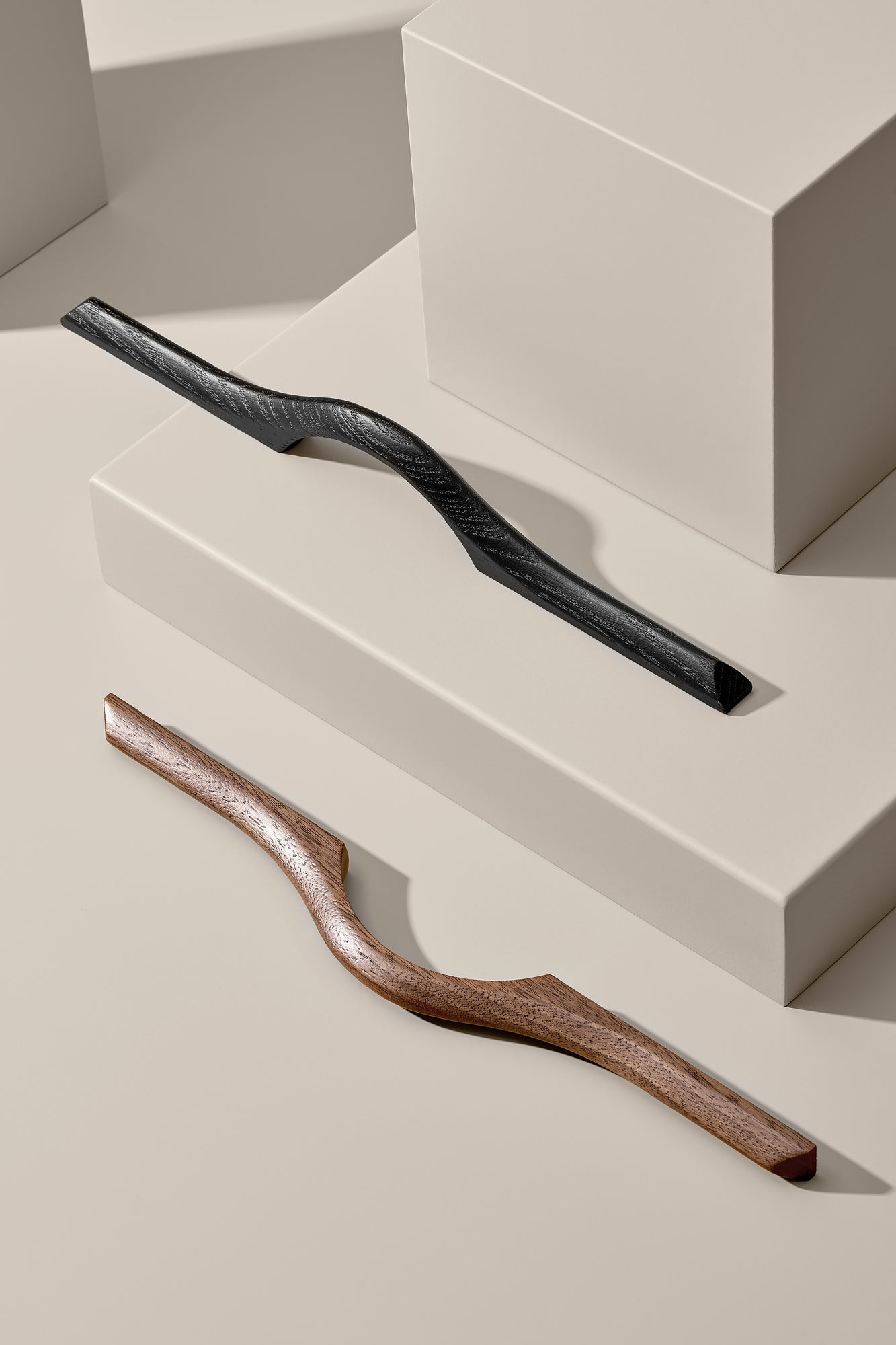 Black Stained Wood "Eros" Drawer Pulls