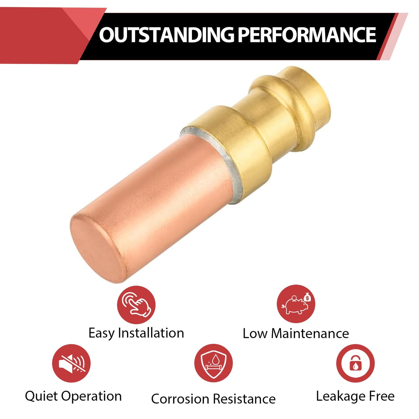 10 Pcs 1/2" Copper Press Connection, Copper Water Hammer Arrestor