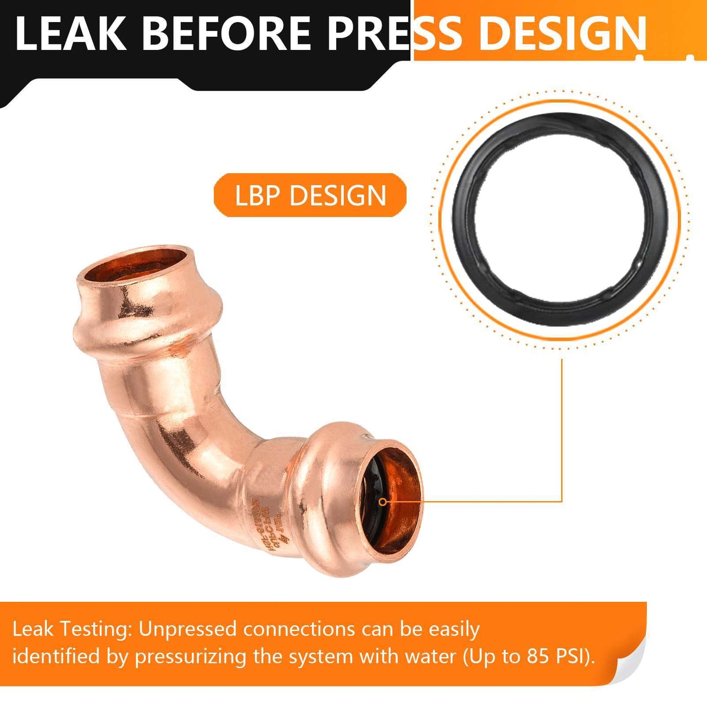 30 Pcs 1" Press Copper 90° Elbow (Lead Free)