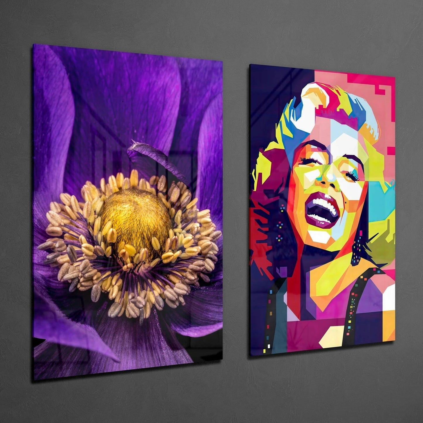 Insigneart USA Insigneart USA Marilyn Monroe 2 Pieces Combine Glass Wall Art
