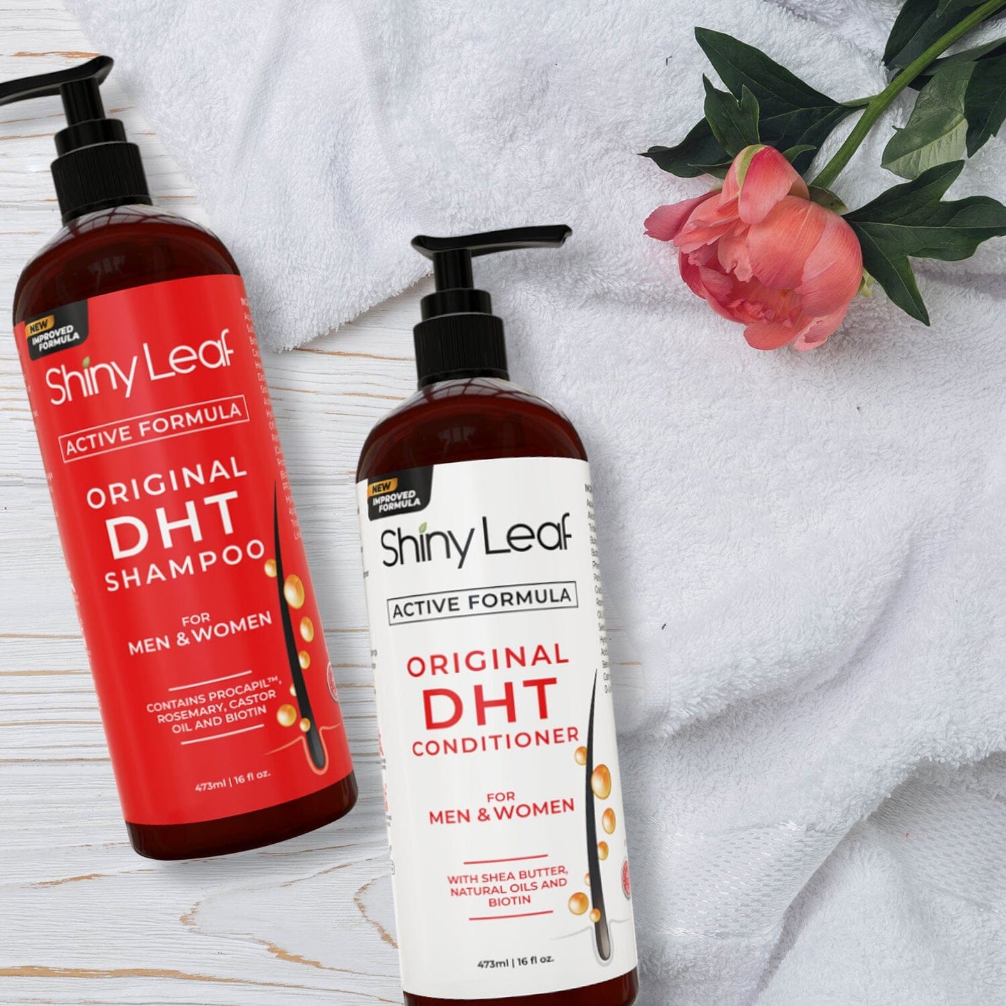 Shiny Leaf DHT Blocker Anti Hair Loss Shampoo and Conditioner set with Biotin (2