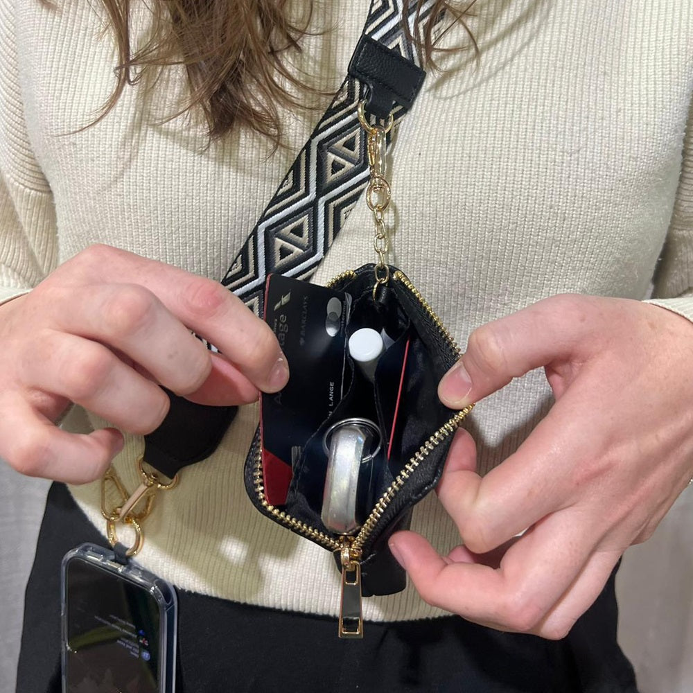 SaveTheGirls SaveTheGirls Clip & Go Strap w/RFID Pouch Diamond Pattern