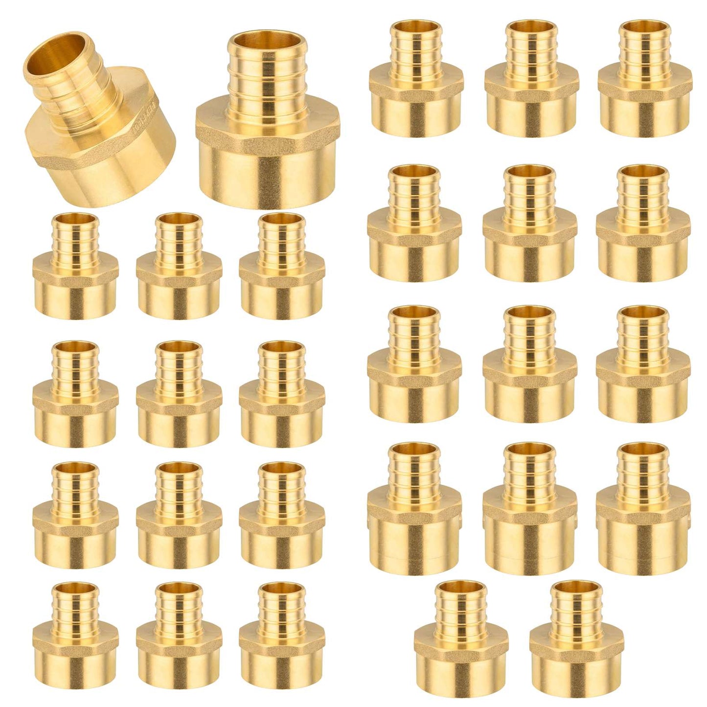 30 Pcs PEX-B Crimp 1/2" PEX x 1/2" Female Threaded Adapter (Lead Free)