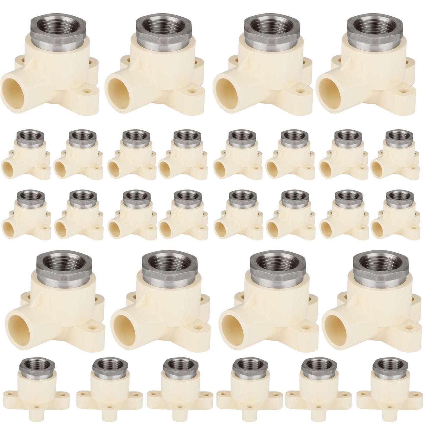 30 Pcs 1/2" CPVC x Female NPT (Stainless Steel) Drop-Ear Elbow