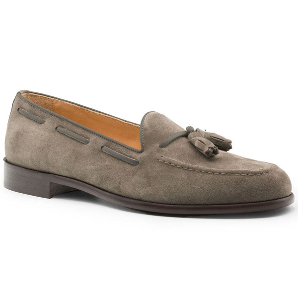 Zelli Italia 16-583-TPE FRANCO Suede Calfskin Tassel Loafer, Taupe