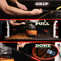 TorkStrap M500 | 14'x1'' Spring Loaded Tie Down Straps - Adapts to Load Shifts - 1500lbs Max Load - Just Pull Alternative to Ratchet Straps with Hooks - For Securing Motorcycles, Kayaks, ATVs TorkStrap