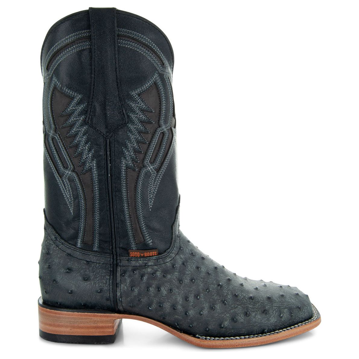 Soto Boots Soto Boots Mens Out of the Wild Black Ostrich Print Boots H50031