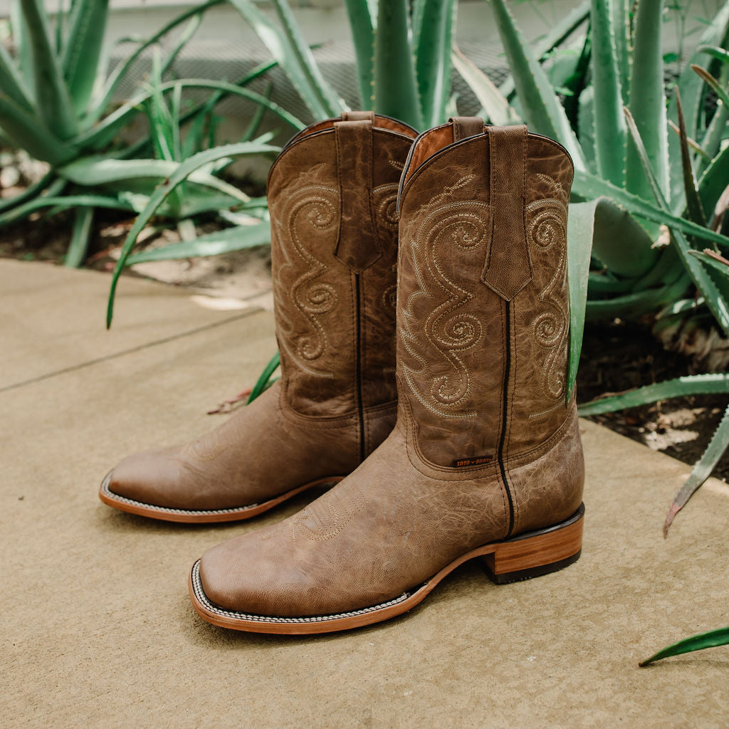 Soto Boots Soto Boots Mens Tan Broad Square Toe Cowboy Boot H50036