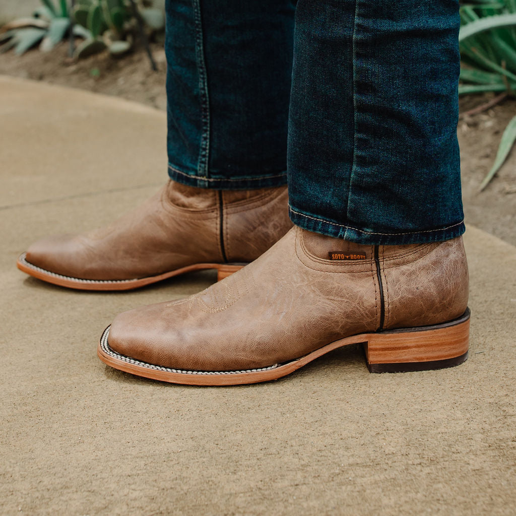 Soto Boots Soto Boots Mens Tan Broad Square Toe Cowboy Boot H50036