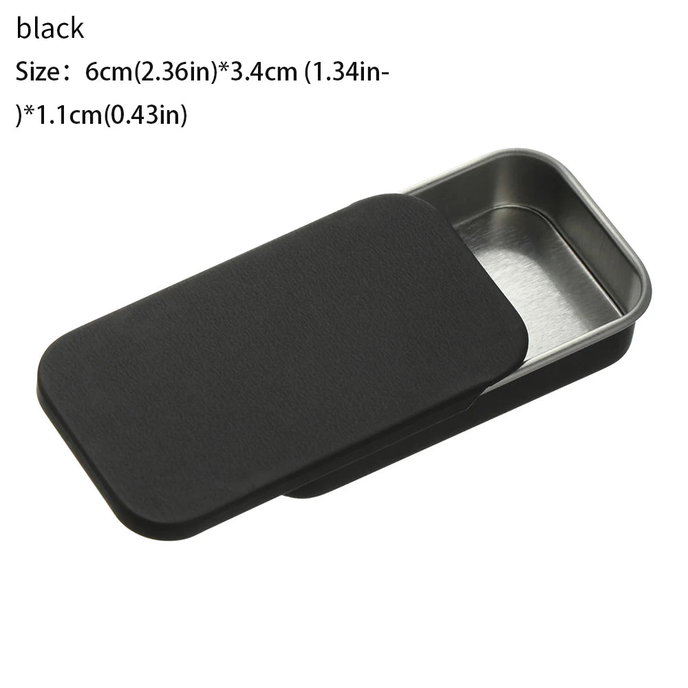 1 Pcs Metal Rectangular Empty Mini Tin Box Tinplate Push Candy Pill Cases Bins Jar Hinged Containers Small Organizer Storage Box