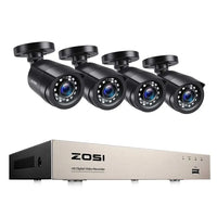ZOSI 3K Lite Security Camera System AI Human Vehicle Detection 8CH HD TVI Video DVR Recorder 2MP 1080P CCTV Surveillance Camera