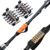 TorkStrap HD750 | 14'x1.5'' Spring Loaded Tie Down Straps - Adapts to Load Shifts - Heavy Duty 2250lbs Max Load - Just Pull Alternative to Ratchet Straps w/Hooks - Secure Motorcycles, Kayaks TorkStrap