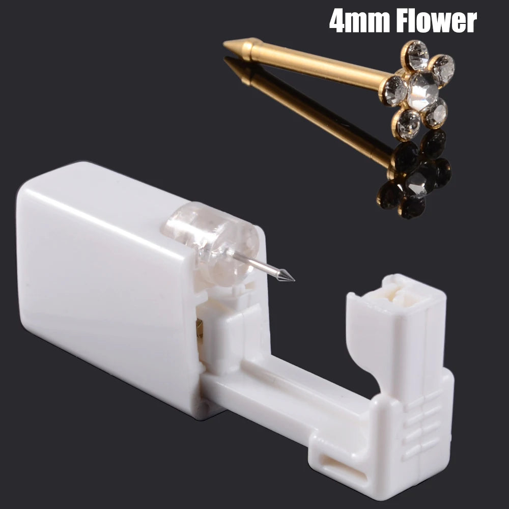 1PC Disposable Safe Sterile Piercing Unit For Nose Studs Flower Style Piercing Gun Piercer Tool Machine Body Piercing Jewelry
