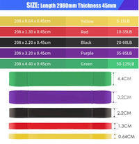 Natural Rubber Resistance Bands Fitness Rally Body Building Yoga Pull Up Belt 41" 208cm