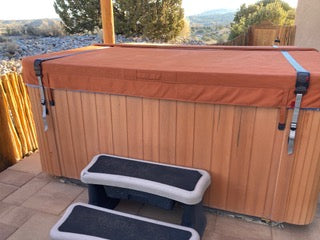 10 Ft ACW Buckle 2 pc Wind Strap Kit Hot Tub Secure ACW Loc Spa Hurricane Tie Down | TAN