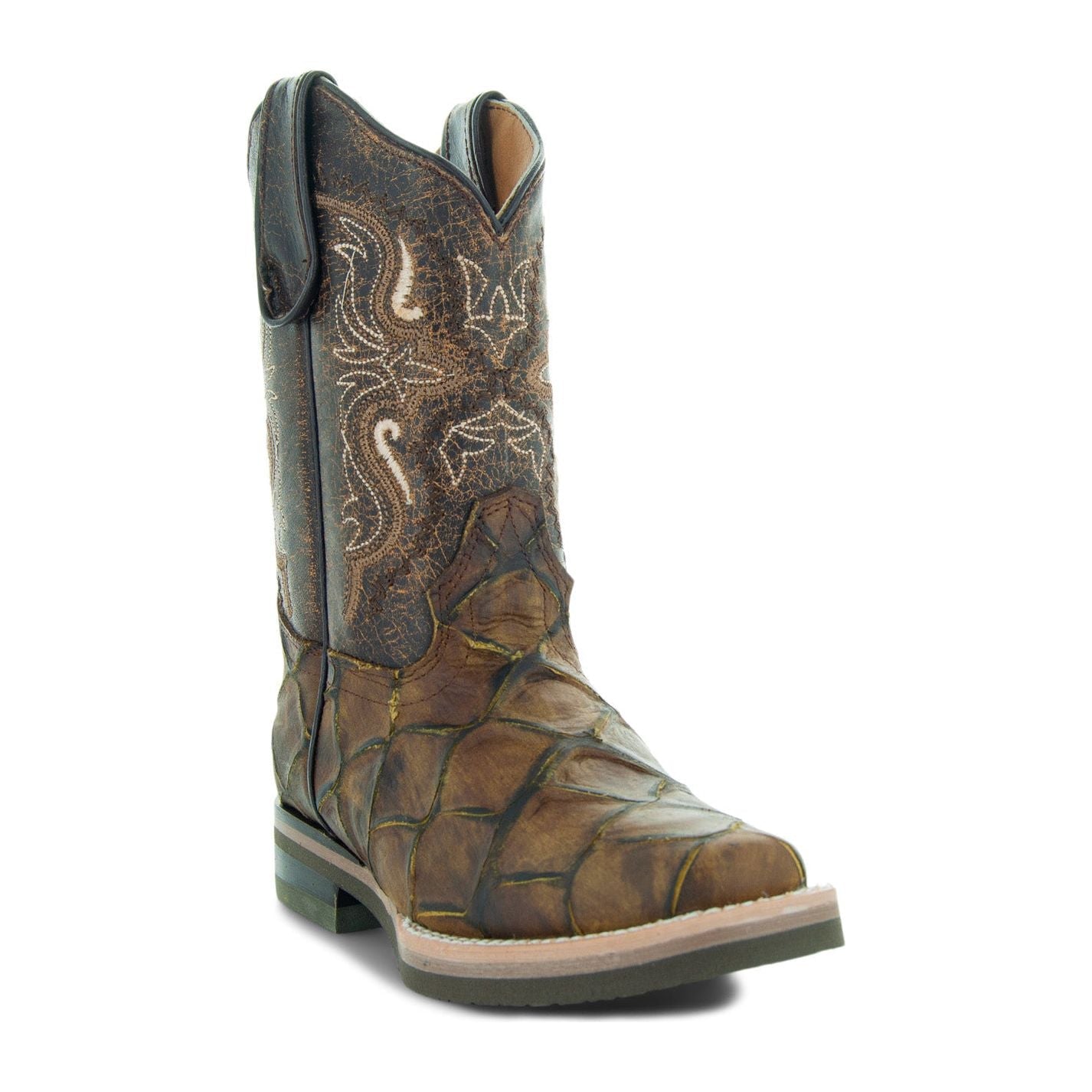 Soto Boots Soto Boots Kids Pirarucu Print Cowboy Boots K4008