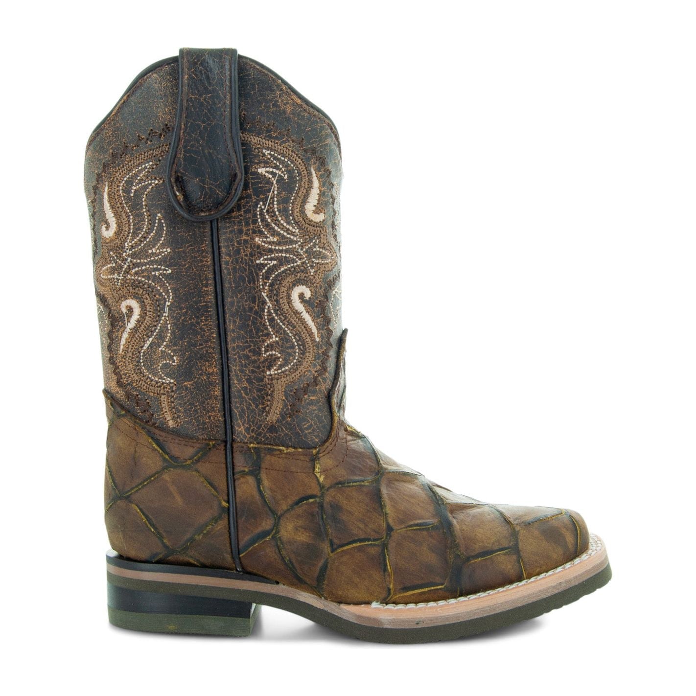 Soto Boots Soto Boots Kids Pirarucu Print Cowboy Boots K4008