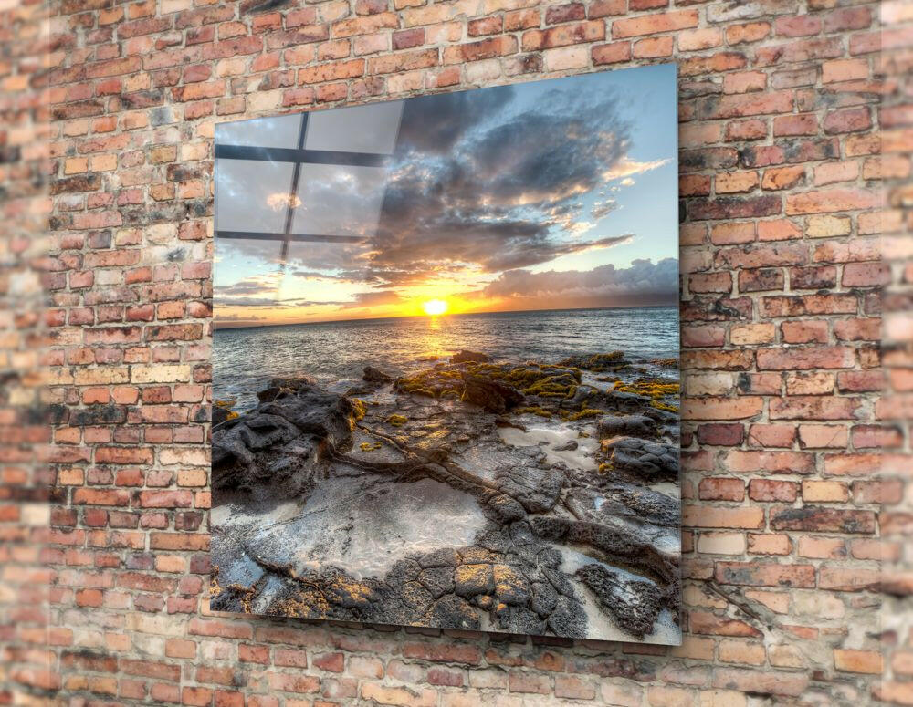 Insigneart USA Insigneart USA Sunset on the Beach Glass Wall Art