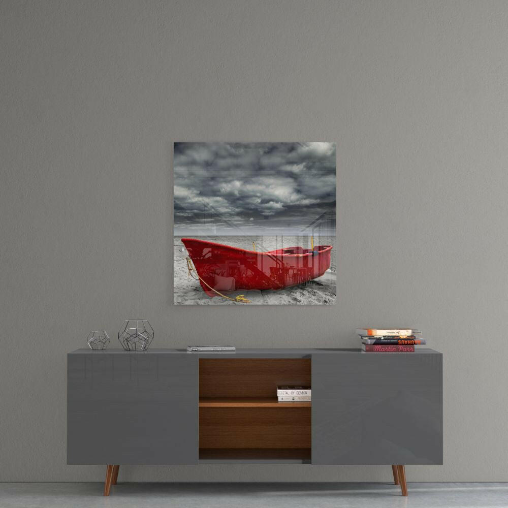 Insigneart USA Insigneart USA Red Kayak Glass Wall Art
