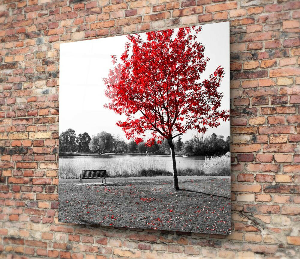 Insigneart USA Insigneart USA Red Tree Glass Wall Art