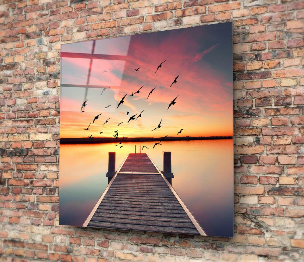 Insigneart USA Insigneart USA Red Dock Glass Wall Art