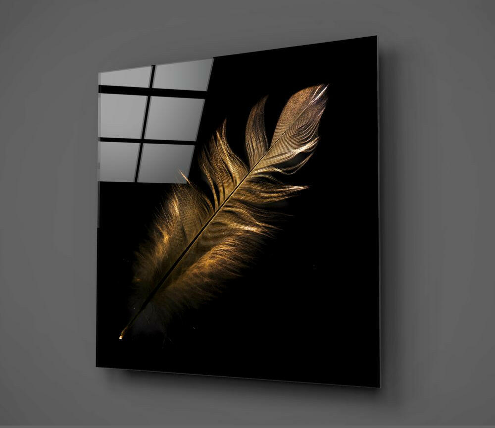 Insigneart USA Insigneart USA Colored Feather Glass Wall Art