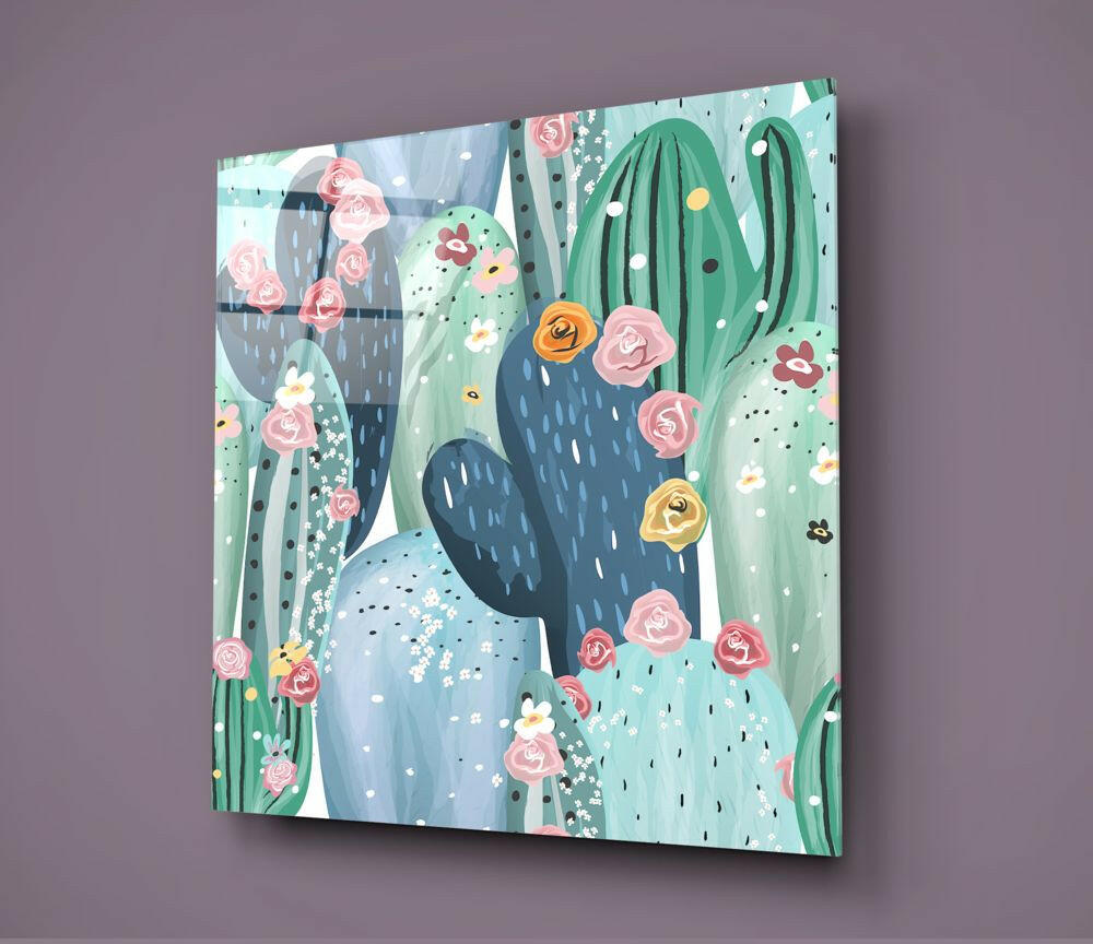 Insigneart USA Insigneart USA Cactus Glass Wall Art