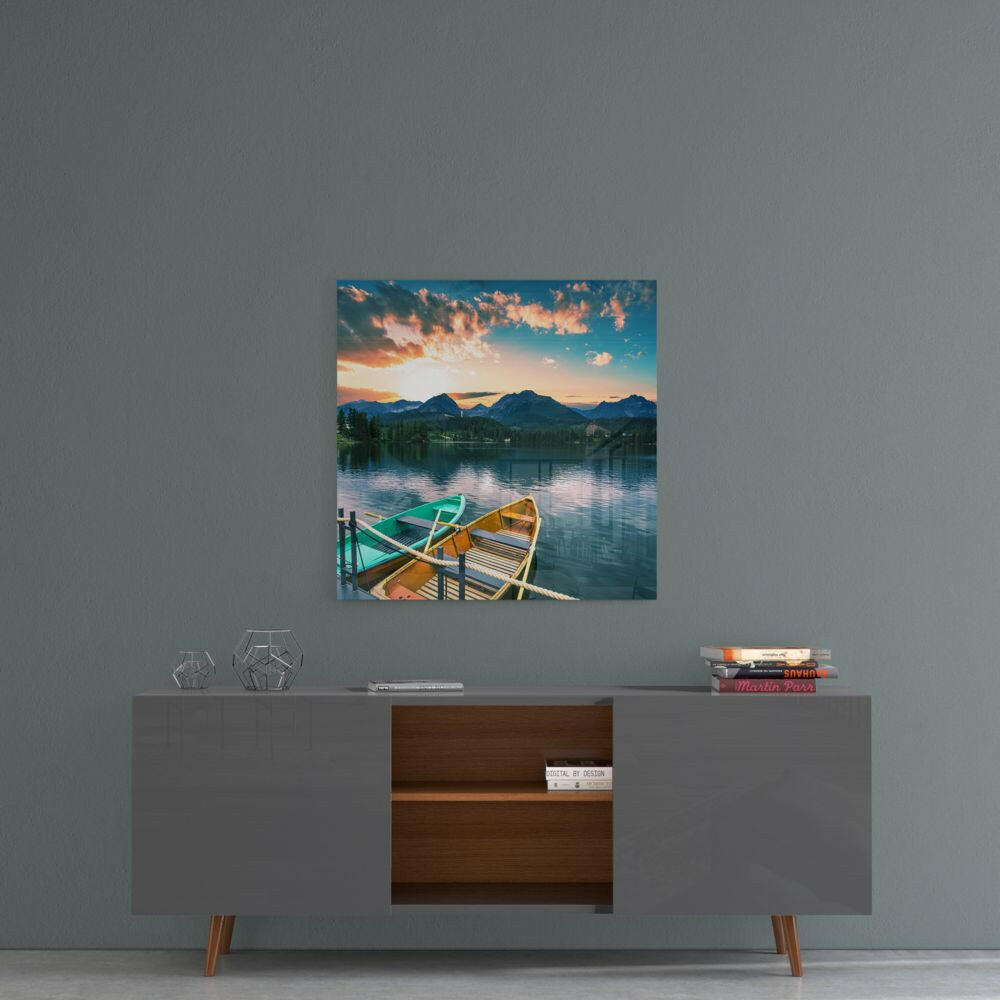 Insigneart USA Insigneart USA Lake and Mountain Landscape Glass Wall Art
