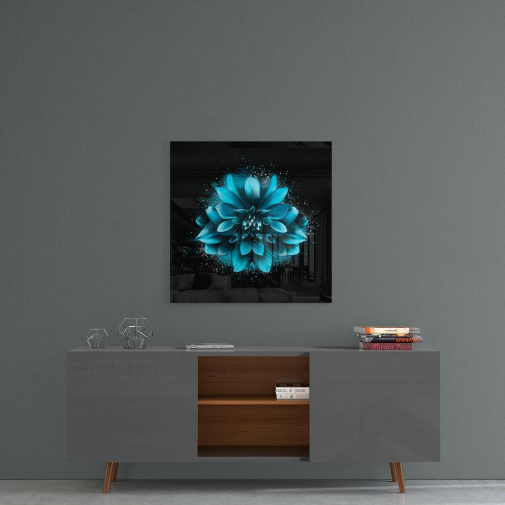 Insigneart USA Insigneart USA Blue Flower Glass Wall Art