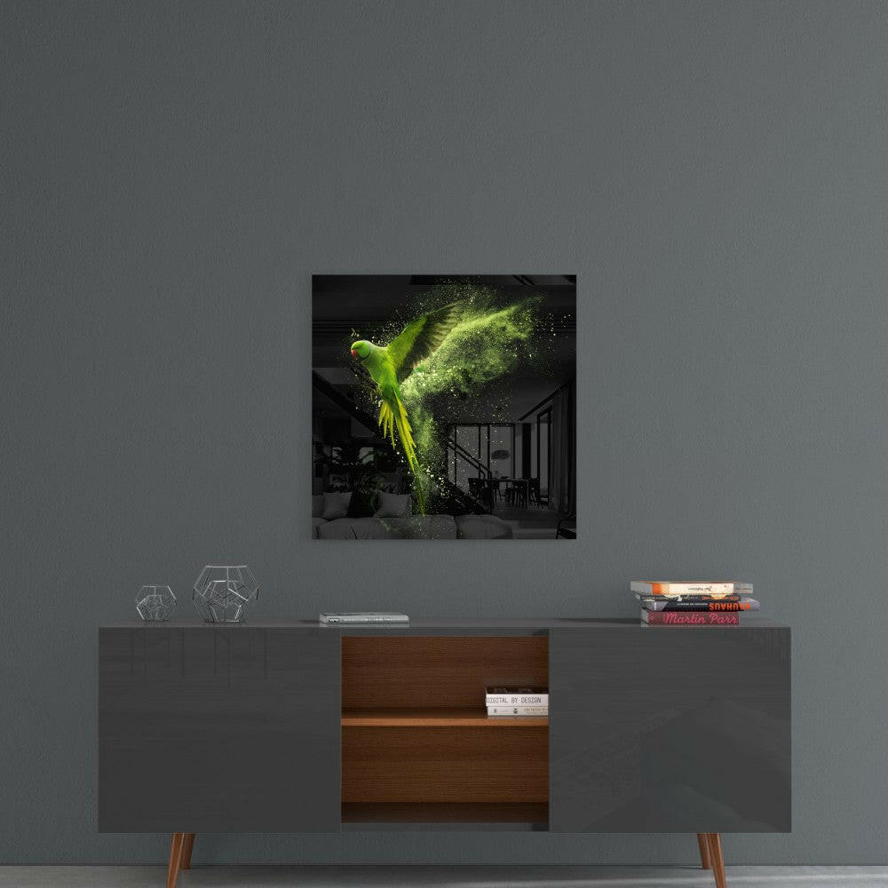 Insigneart USA Insigneart USA Green Parrot Glass Wall Art