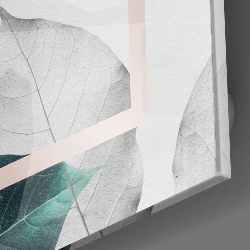 Insigneart USA Insigneart USA Scandinavian Style Leaves Glass Wall Art