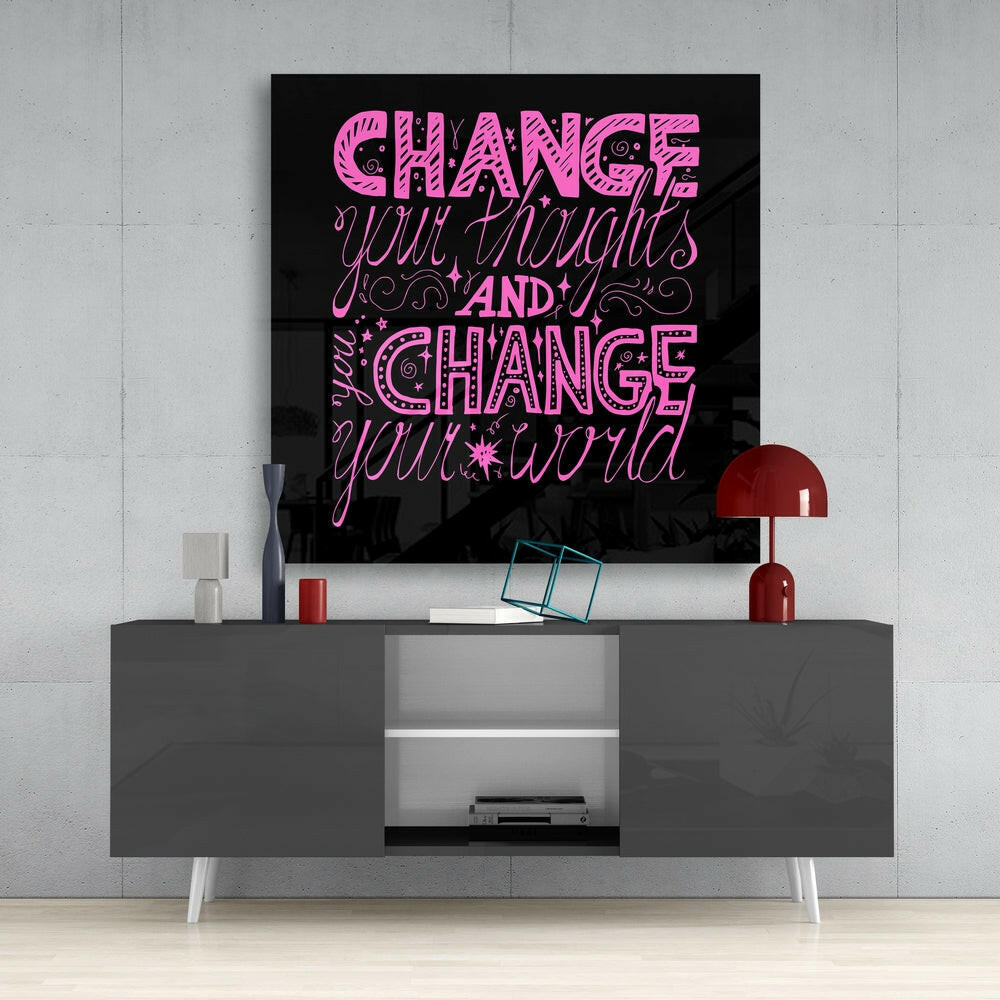 Insigneart USA Insigneart USA “Change Your World” Glass Wall Art