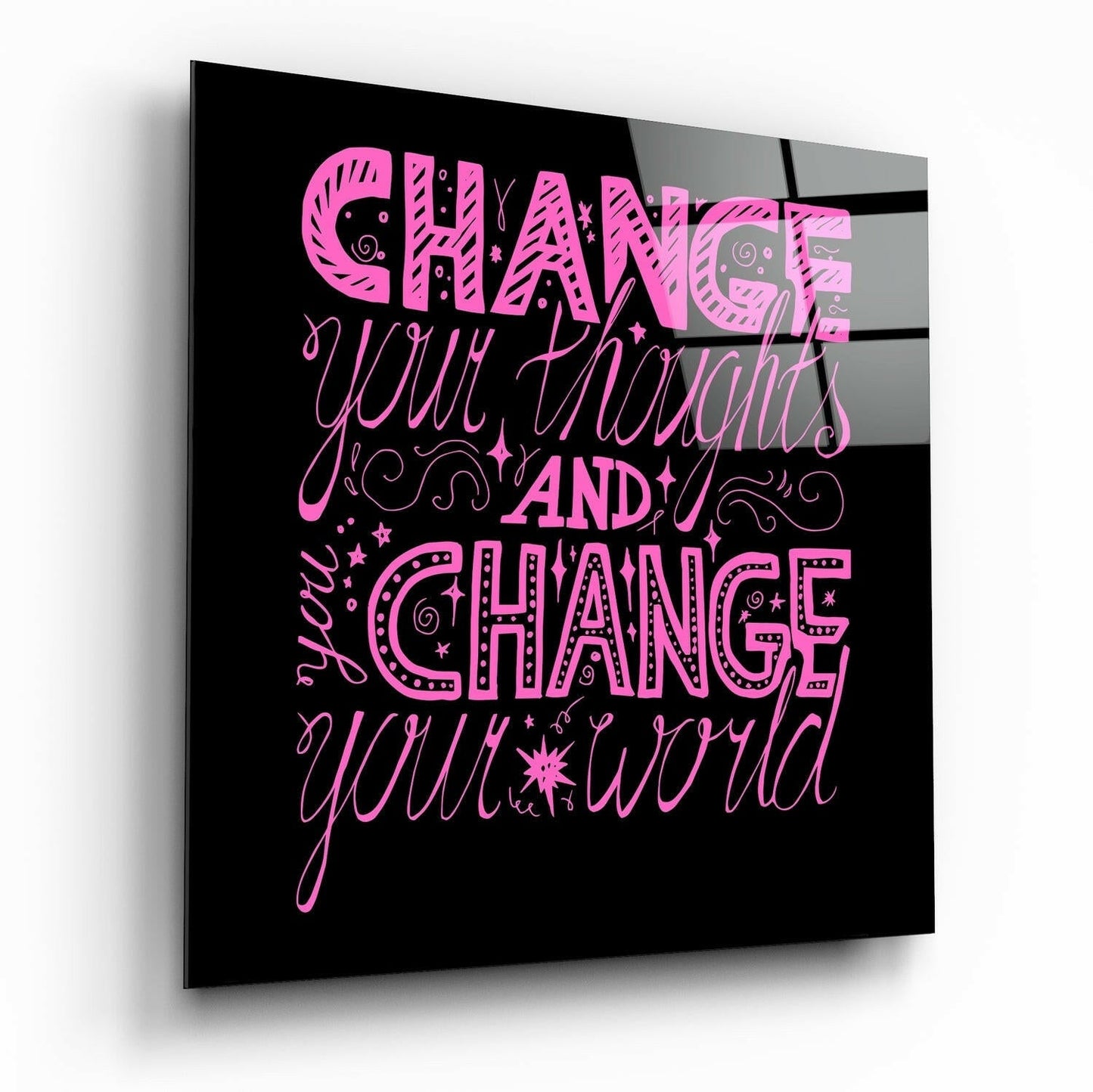 Insigneart USA Insigneart USA “Change Your World” Glass Wall Art