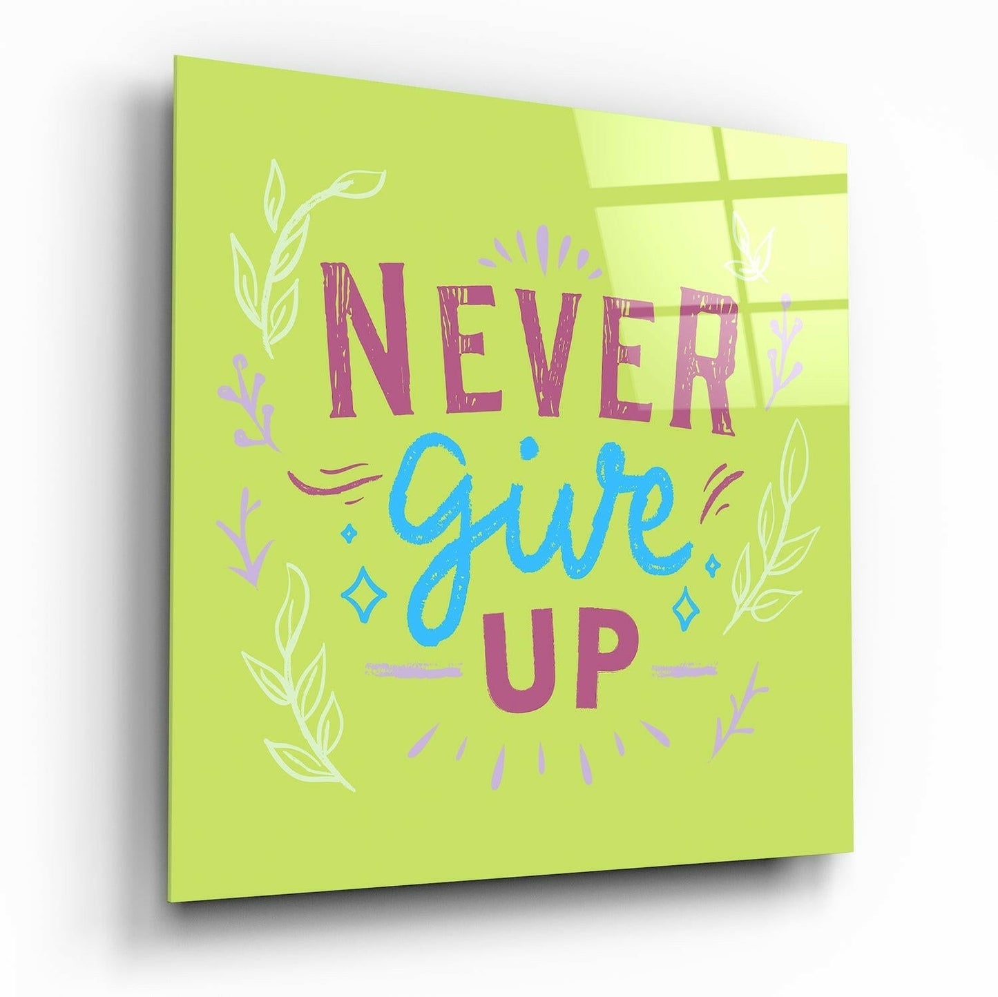 Insigneart USA Insigneart USA “Never Give Up” Glass Wall Art