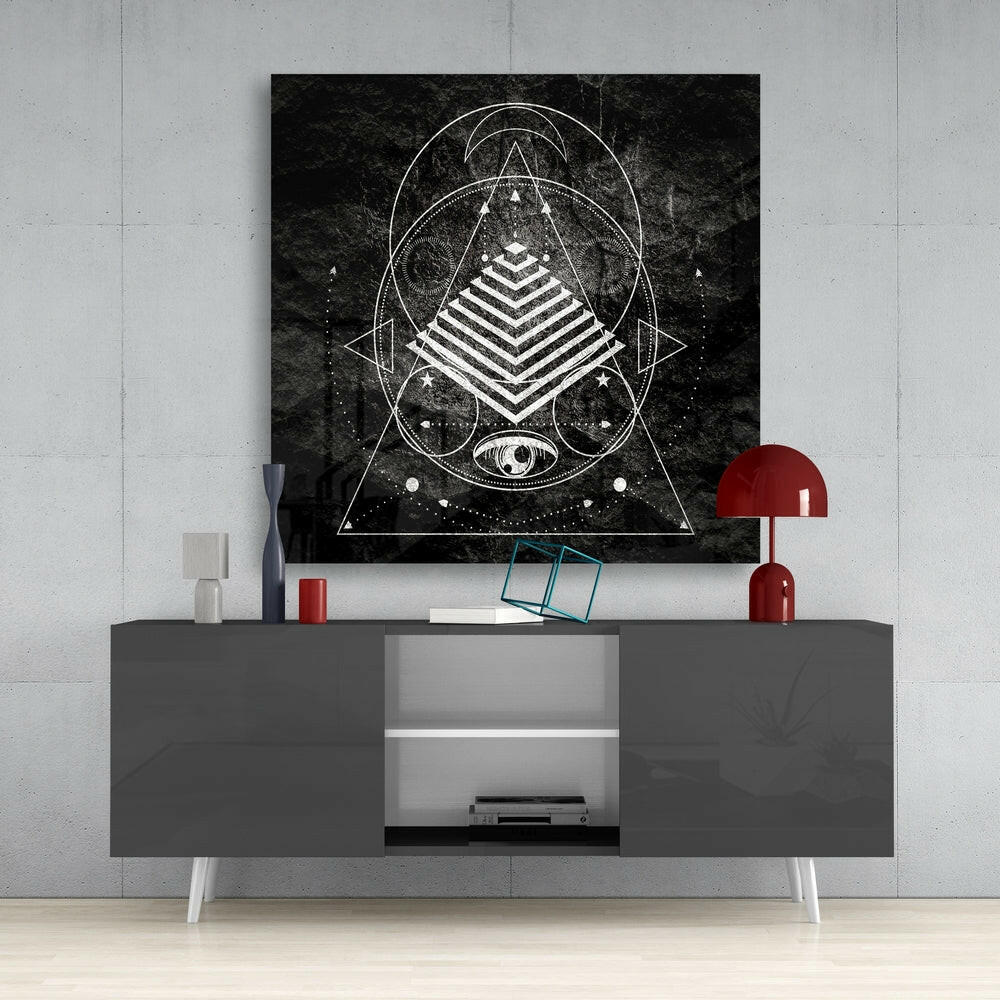 Lines of the Triangle Glass Wall Arts Insigneart USA