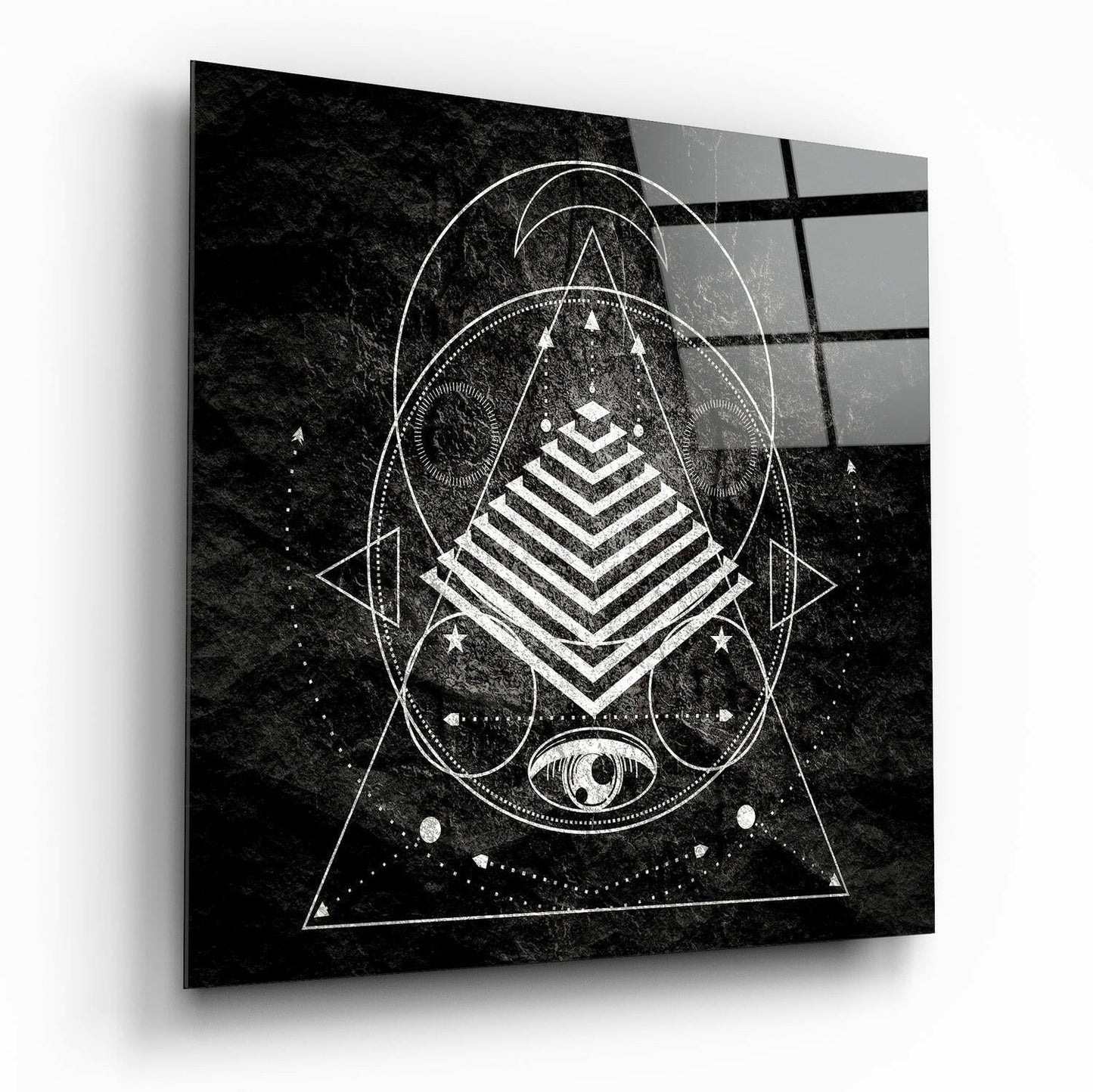 Lines of the Triangle Glass Wall Arts Insigneart USA