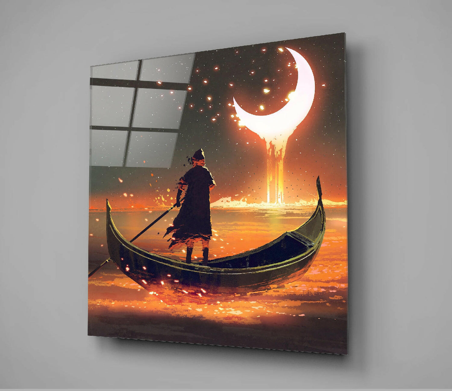 Insigneart USA Insigneart USA Red Moon Glass Wall Art