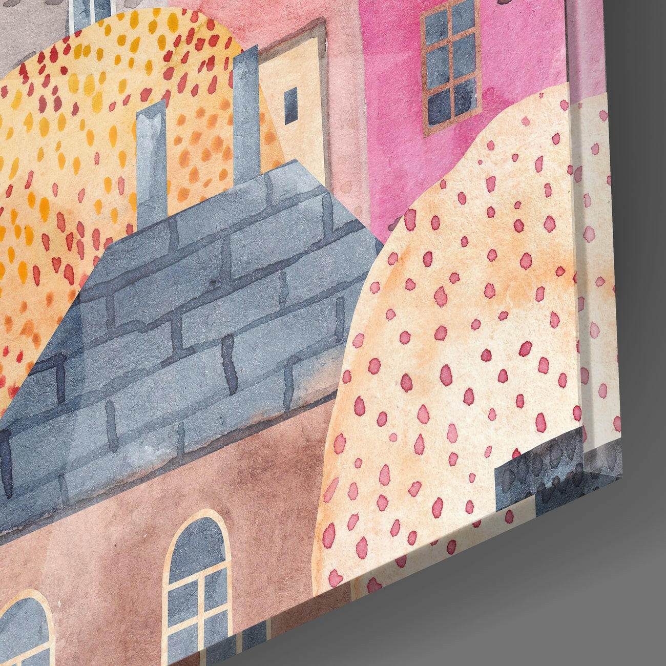Insigneart USA Insigneart USA Cute Houses Glass Wall Art